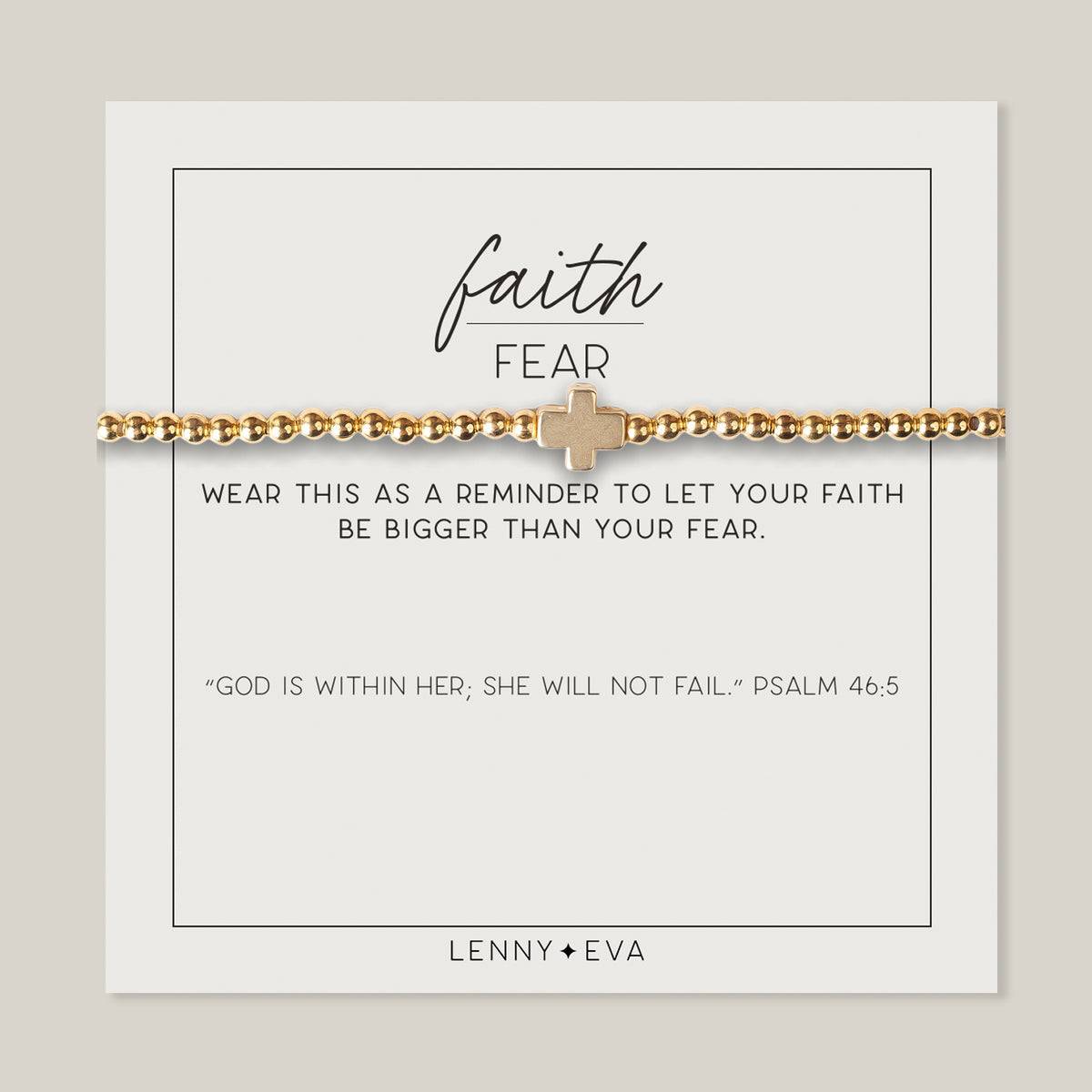 Faith over Fear Bracelet Gold Linabella