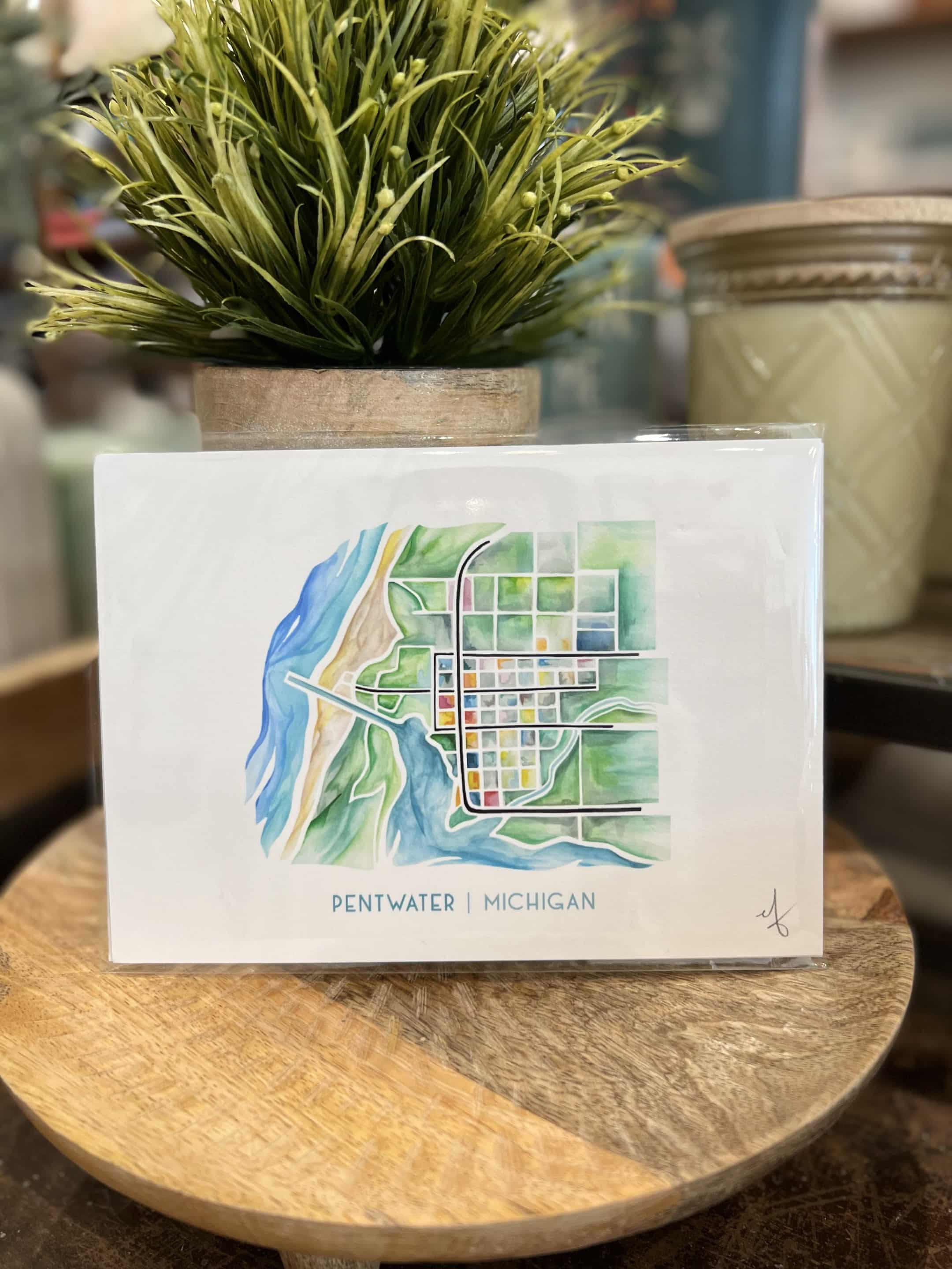 Pentwater Custom Map Print Linabella