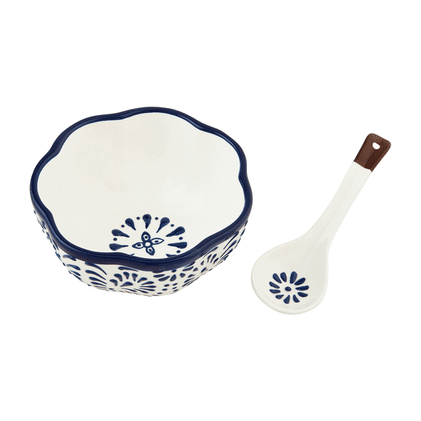 Blue Stoneware Salsa Bowl Set 1 Blue Stoneware Salsa Bowl Set — 718540898017