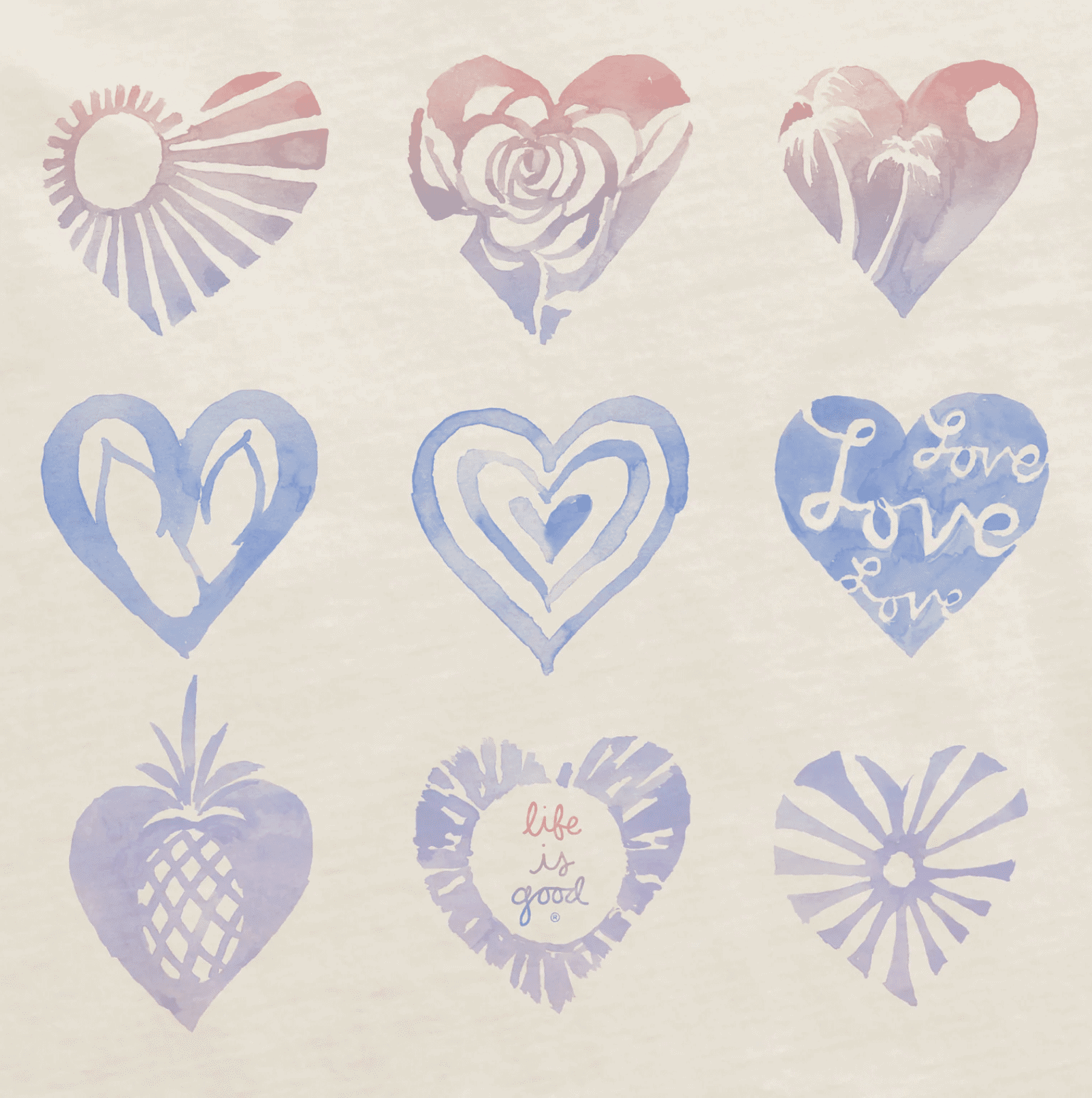 Life Is Good Women's Watercolor Hearts Tee 2 Life Is Good Women's Watercolor Hearts Tee - Image 2