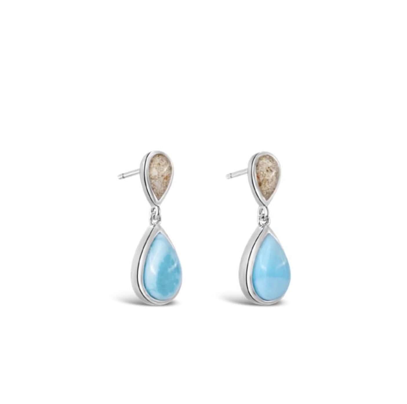 Dune Teardrop Earrings Larimar & Lake MI Sand 1 Dune Teardrop Earrings Larimar & Lake MI Sand — 718